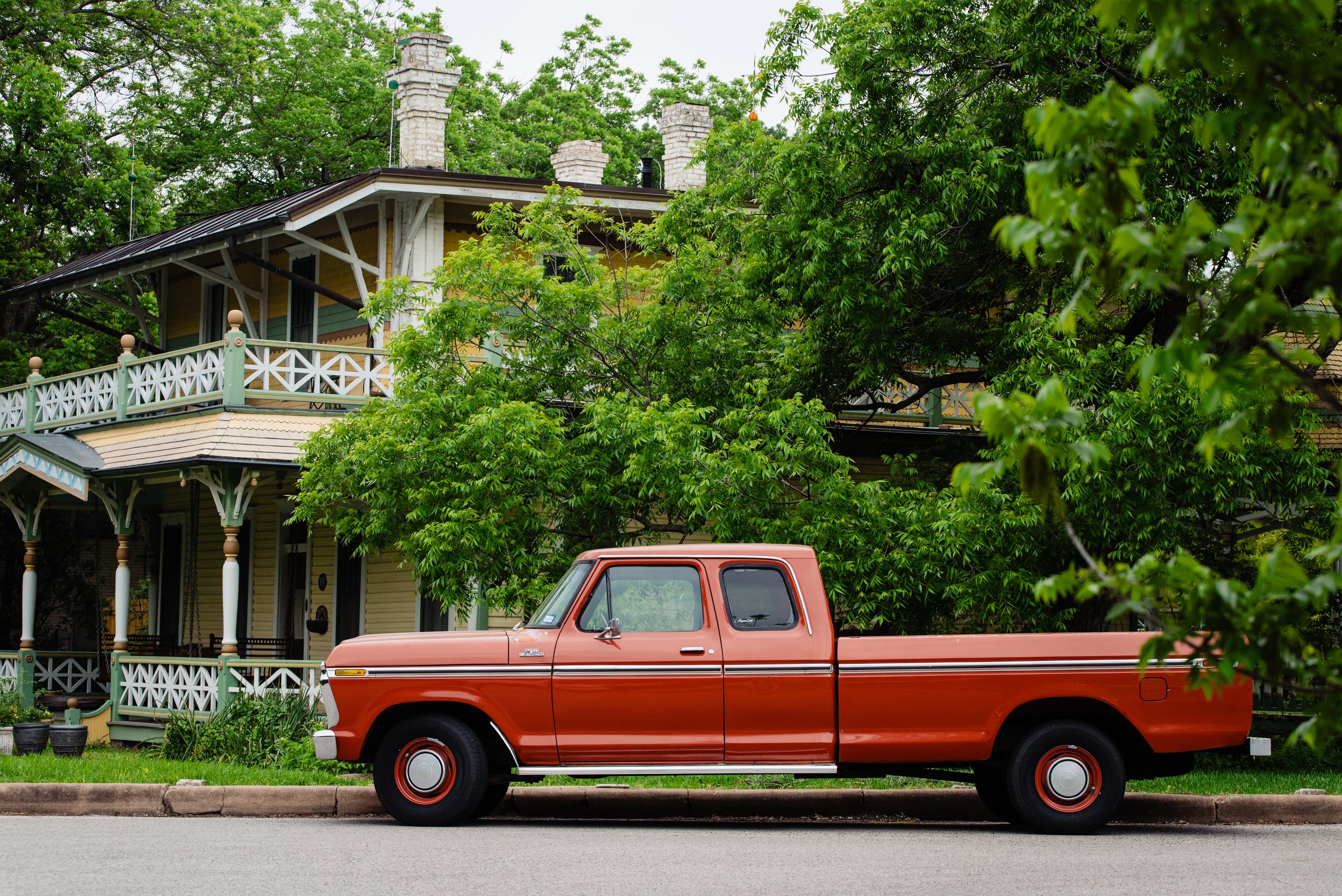 Vintage truck in Hyde Park in Austin