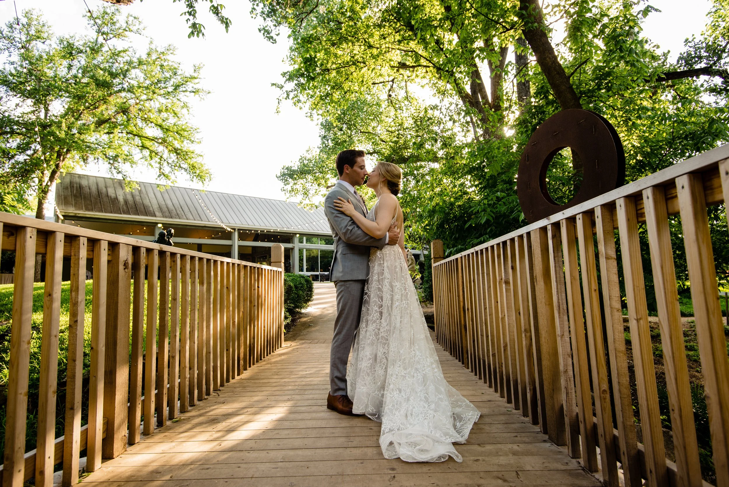 Newlyweds at unique Austin wedding venue
