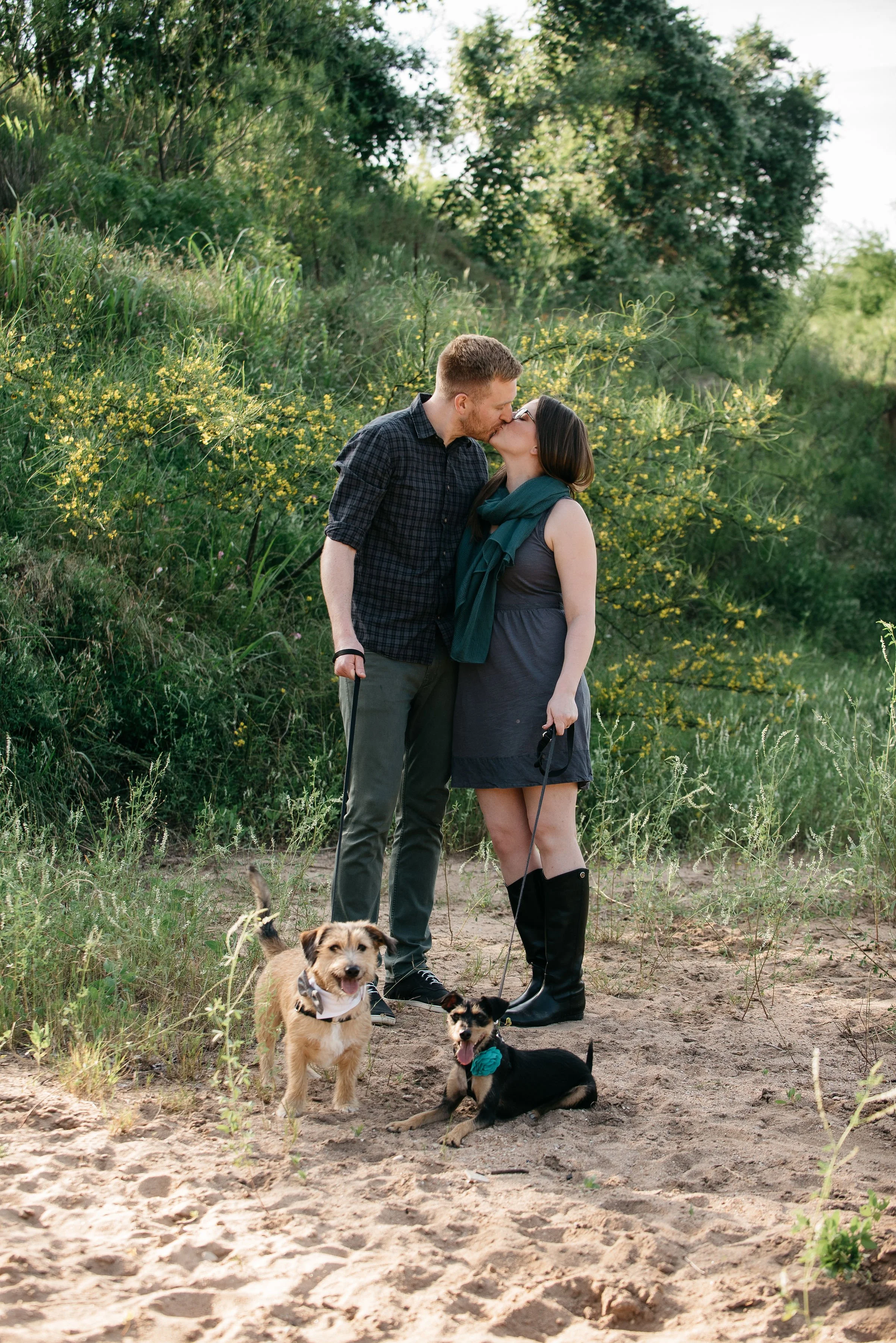  Outdoor Austin engagement shoot with dog 