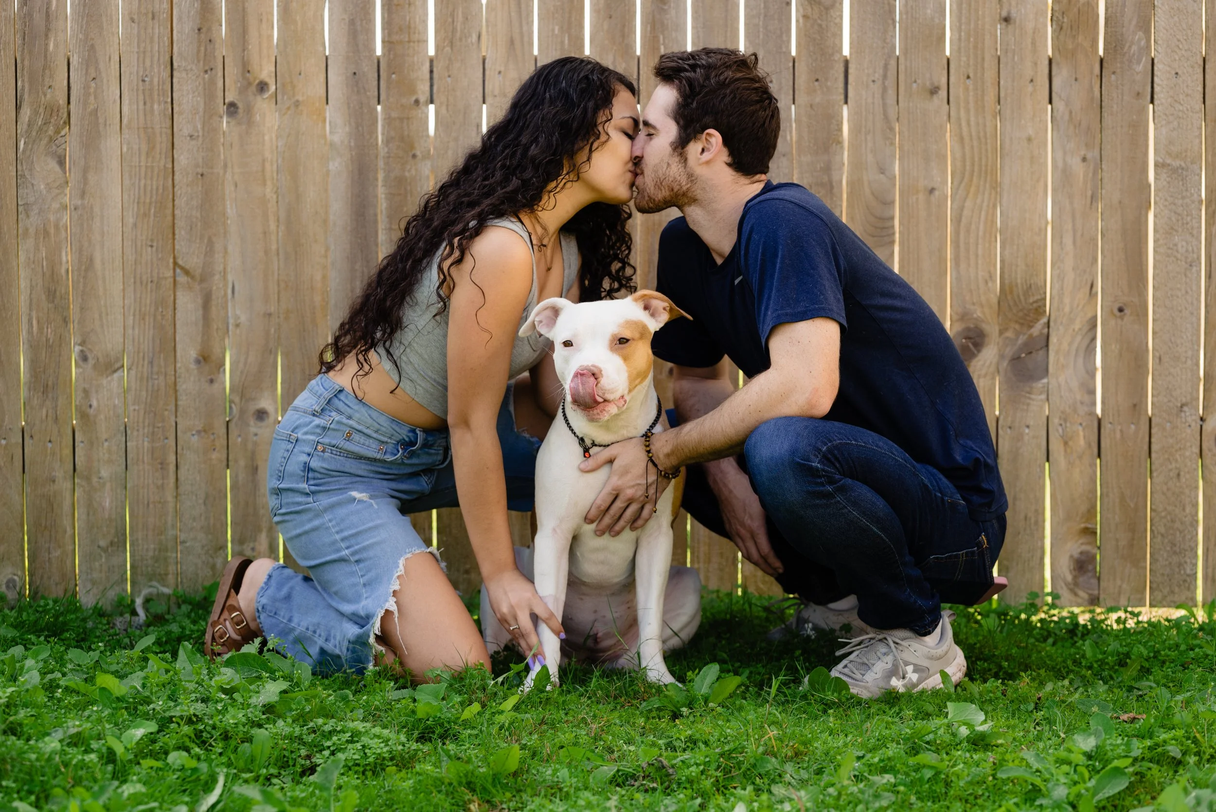  Dog with his parents on engagement shoot day 