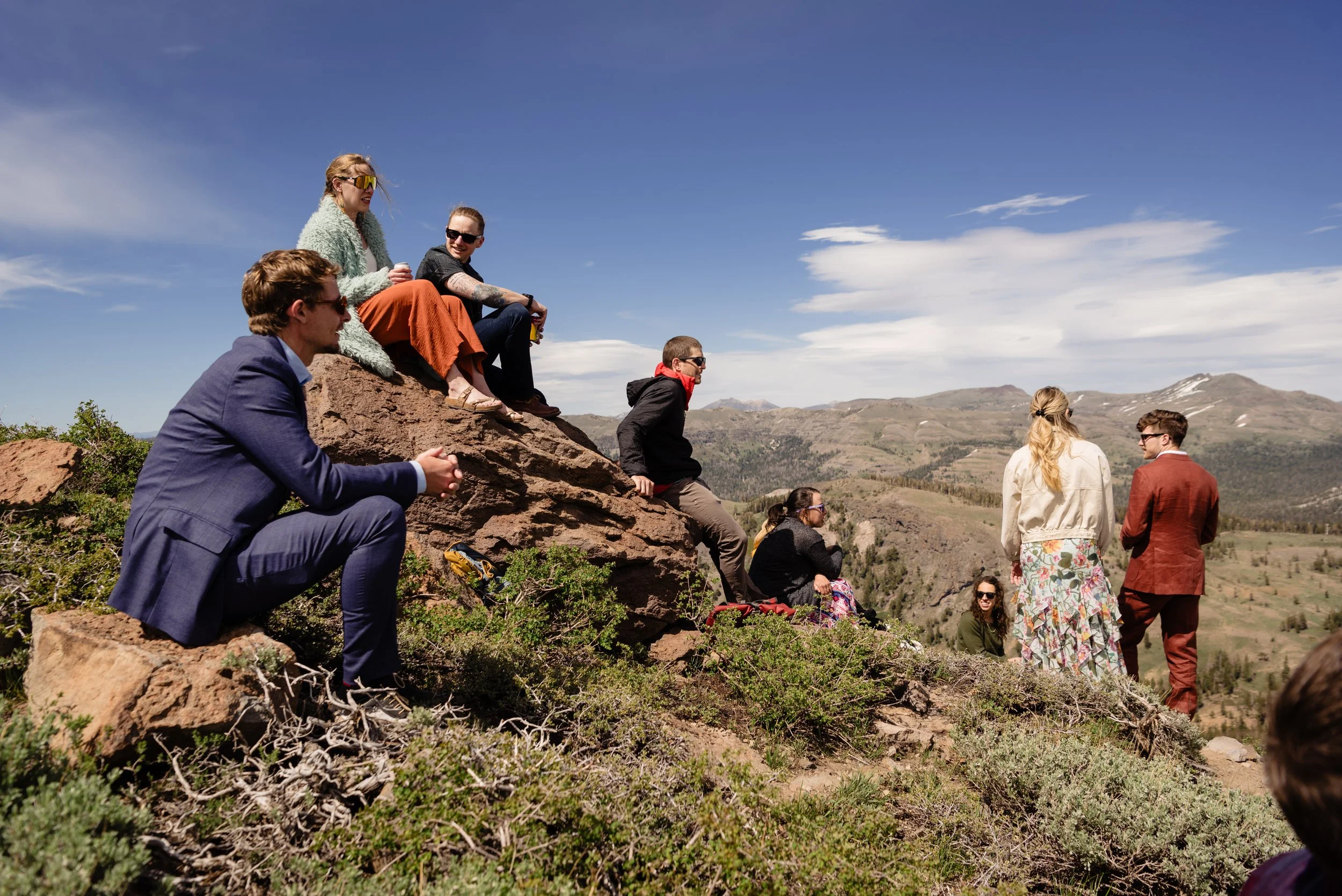  Guests at mountain wedding 