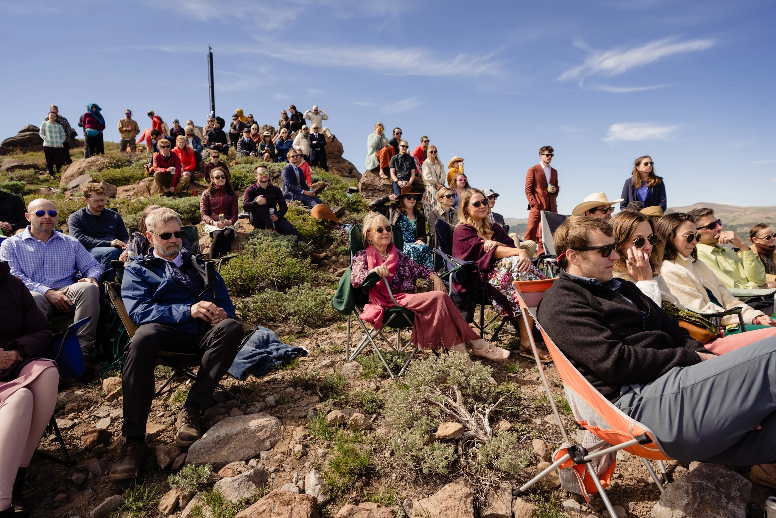  Friends and family at mountain wedding 