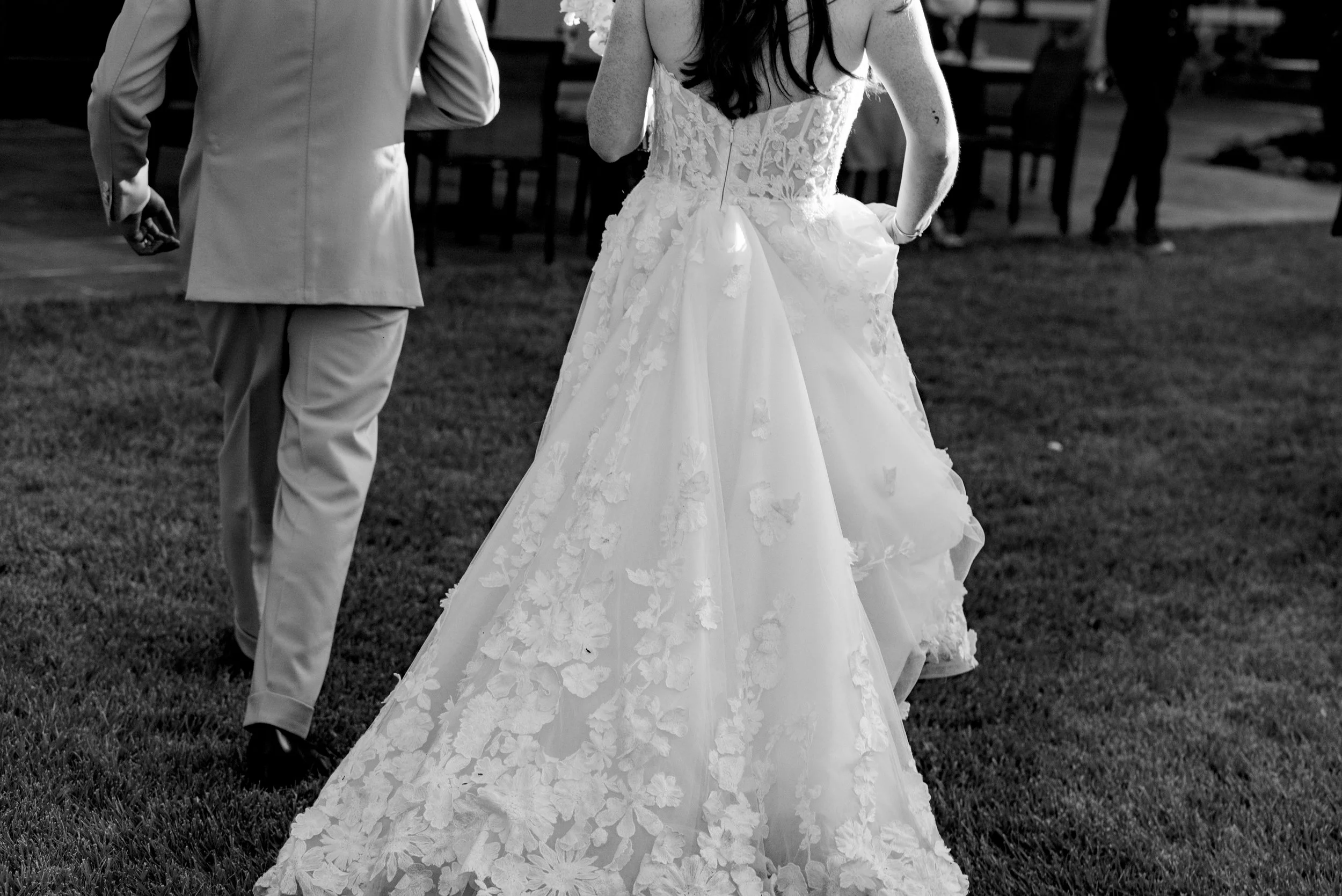 black and white shot of couple