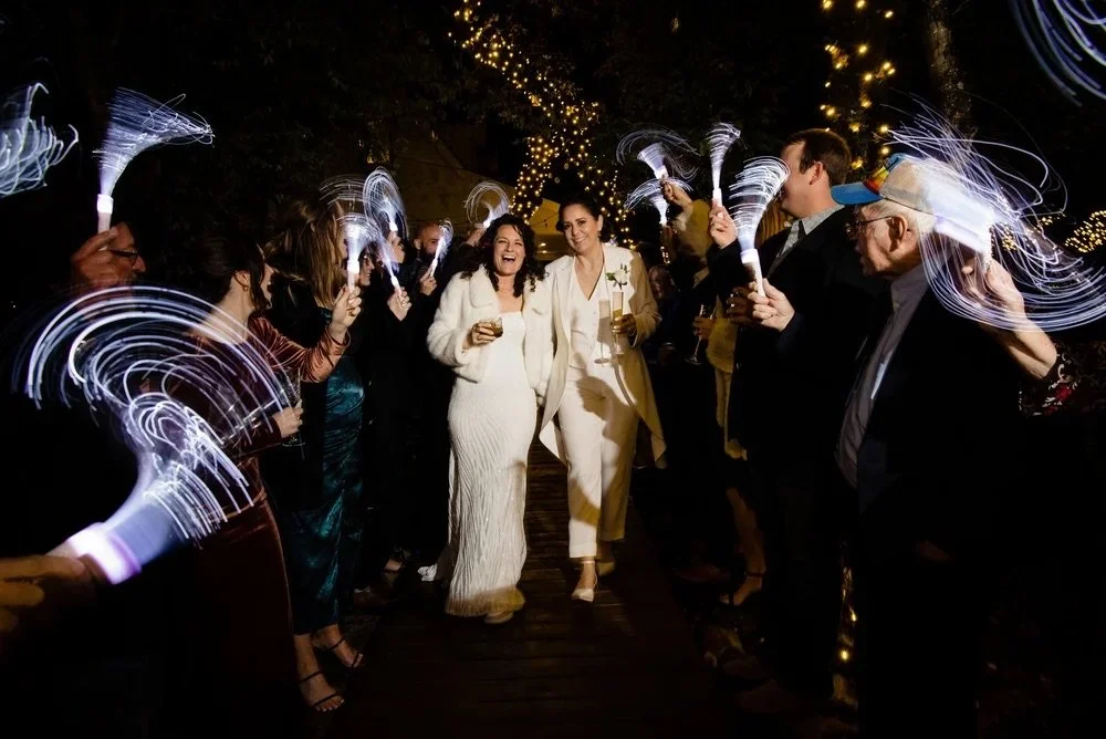 Sparkler exit with family and friends