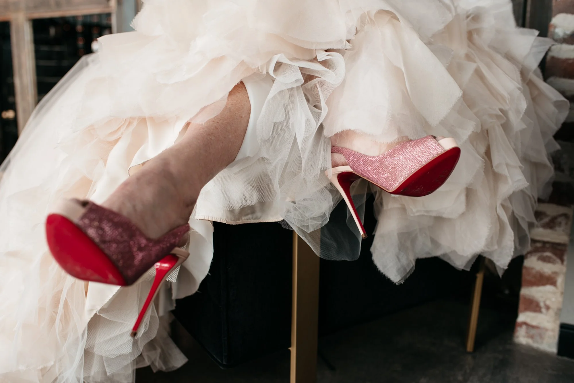 detailed shot of high heels taken by Austin wedding photographer