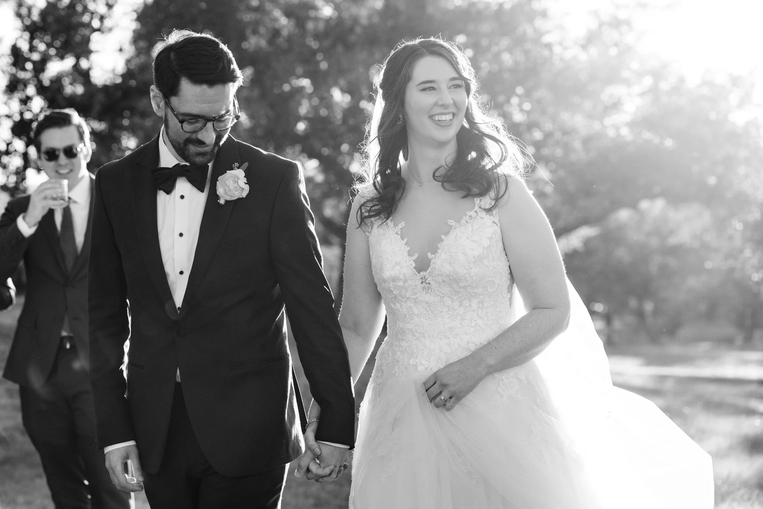 Black and white bride and groom image