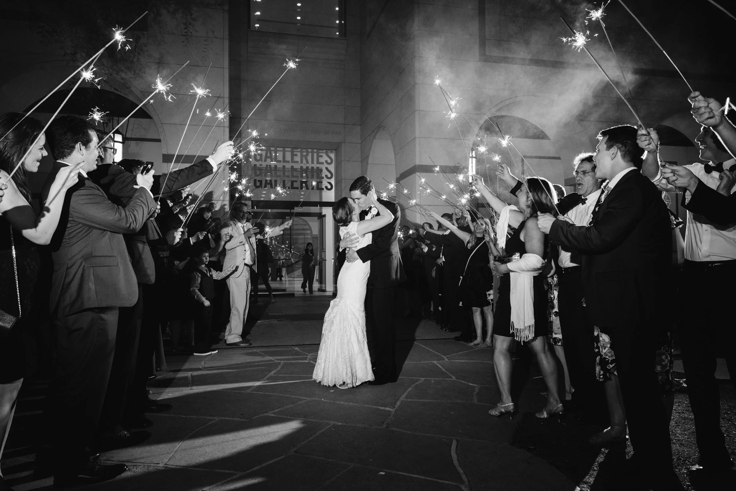 sparkler exit with family