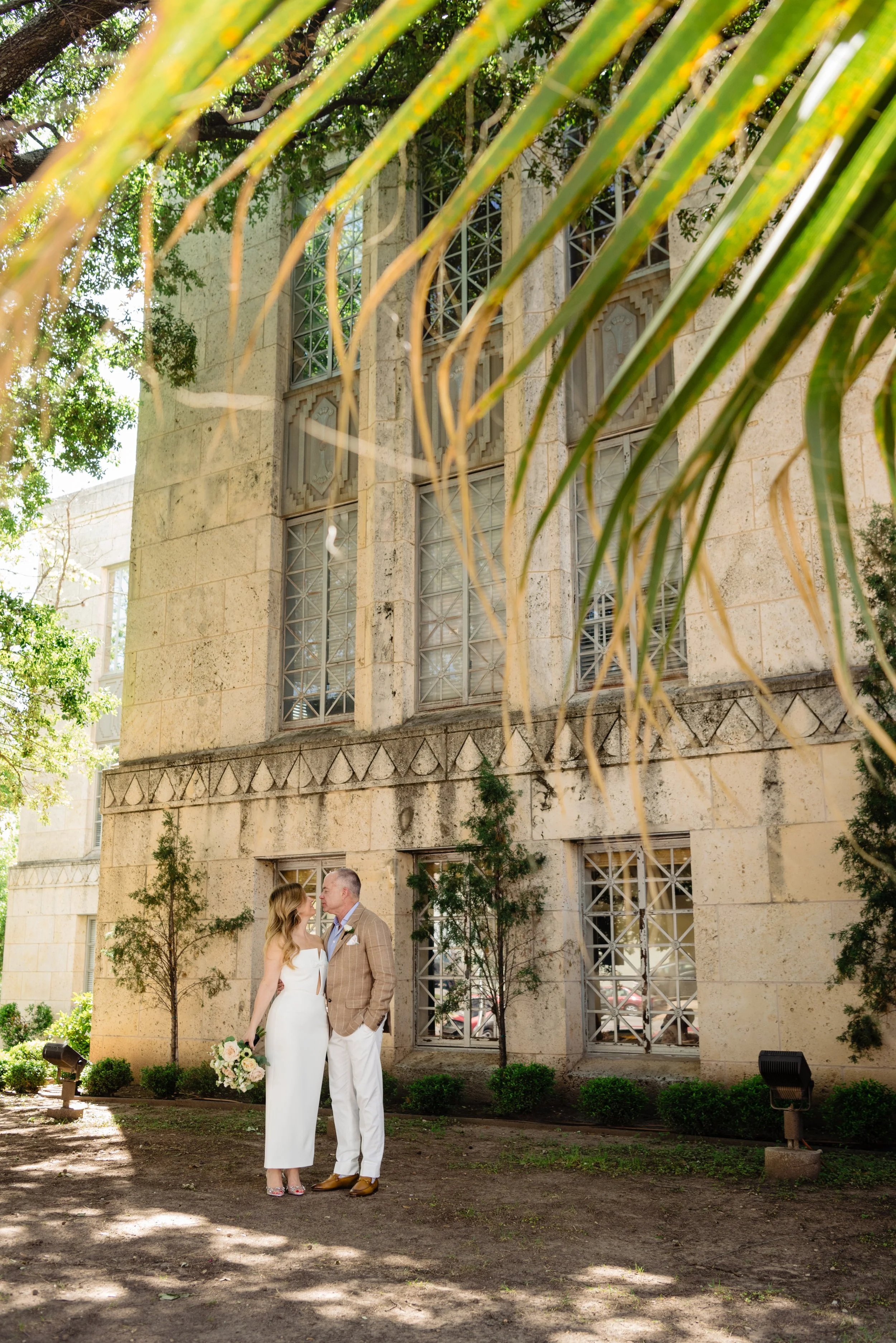 Couple at their Austin elopement downtown.