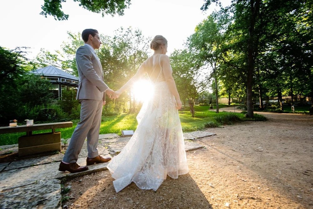 Golden hour wedding portraits