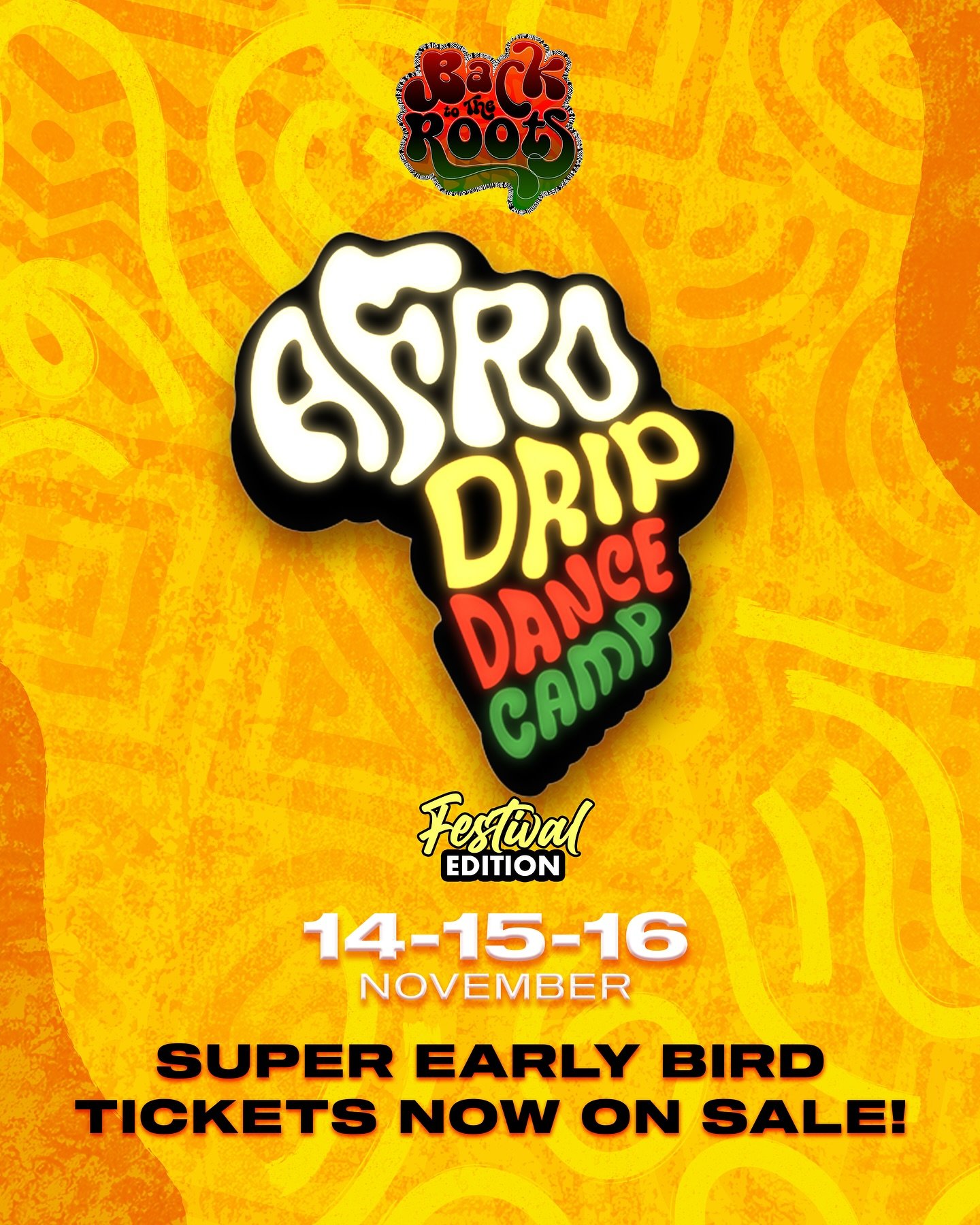 AFRO DRIP DANCE CAMP | NOVEMBER 14-15-16 | BACK TO THE ROOTS❤️

WICH ARTIST/TEACHER WOULD YOU LIKE TO TAKE IT BACK TO THEIR ROOTS?!
This edition were taking it BACK TO THE ROOTS!
Get ready for a 3-day journey deep into the grooves, foundations, and r