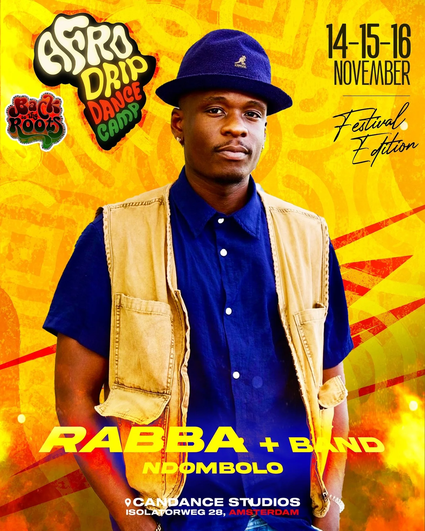 WELCOME @rabbadance + LIVEBAND FOR THE FIRST TIME AT AFRO DRIP DANCE CAMP❤️ Artist in heart and soul is bringing the flavor of Congo to Amsterdam with his life band🔥🤞🏾 The live band fully embodies the spirit of sebene and Congolese rumba, reimagin
