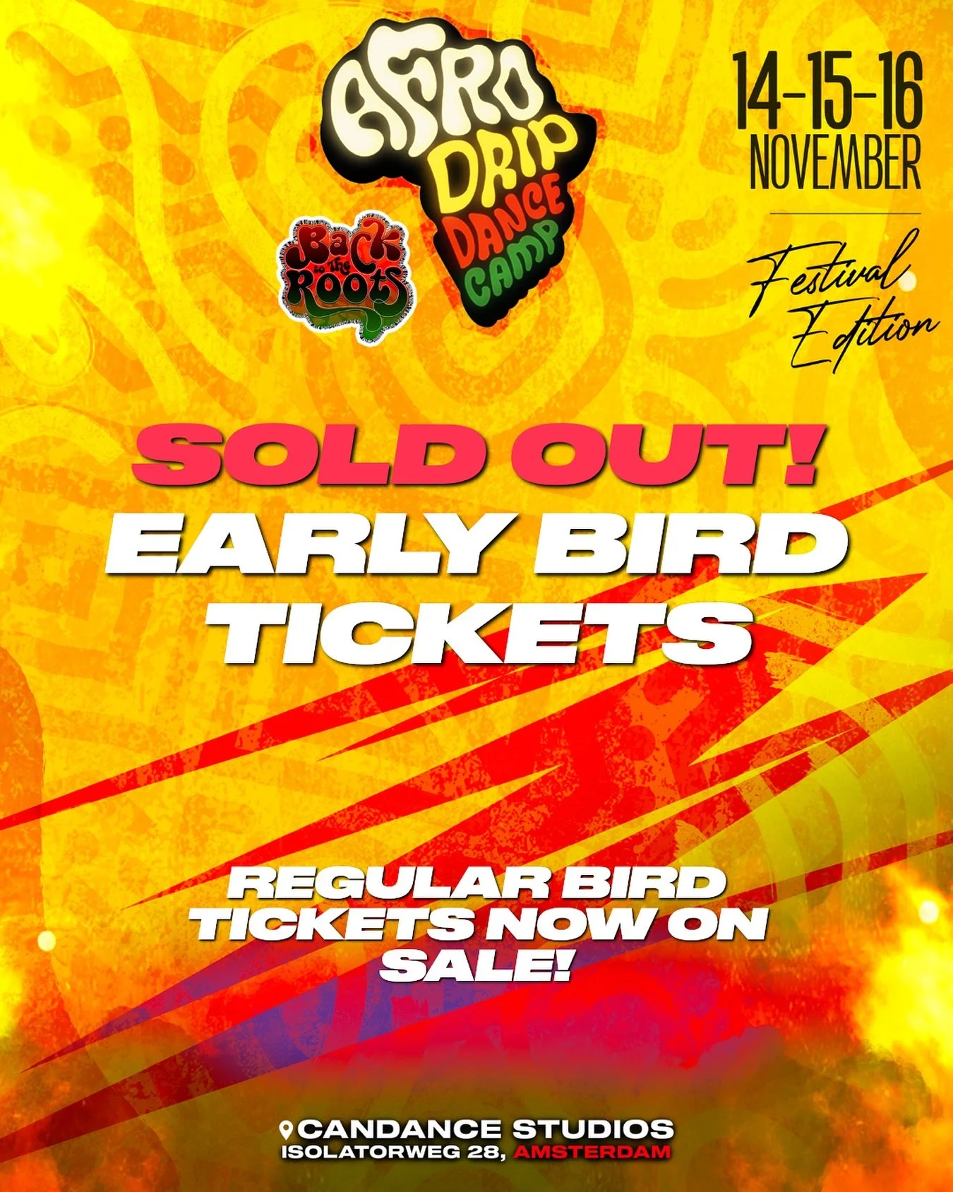 EARLY BIRD TICKETS 🎫 SOLD OUT! Regular bird tickets now on sale🤞🏾❤️ get your tickets as soon as possible as they go fast!!!🔥🔥 NOVEMBER 14-15-16 We are back again with another in edition of Afrodrip dance camp❤️ this time we are going back to the