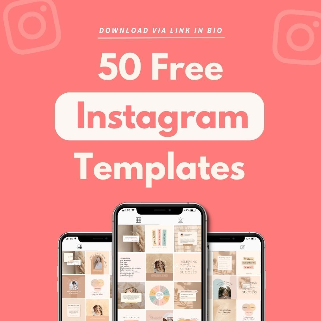 Ready to elevate your Instagram game? 🚀📱🌟 I'm excited to offer you my latest free download: 50 Gorgeous Canva Instagram Templates for Your Business! 😍🎉🎁 Whether you're looking to promote your brand, share your story, or grow your following, the