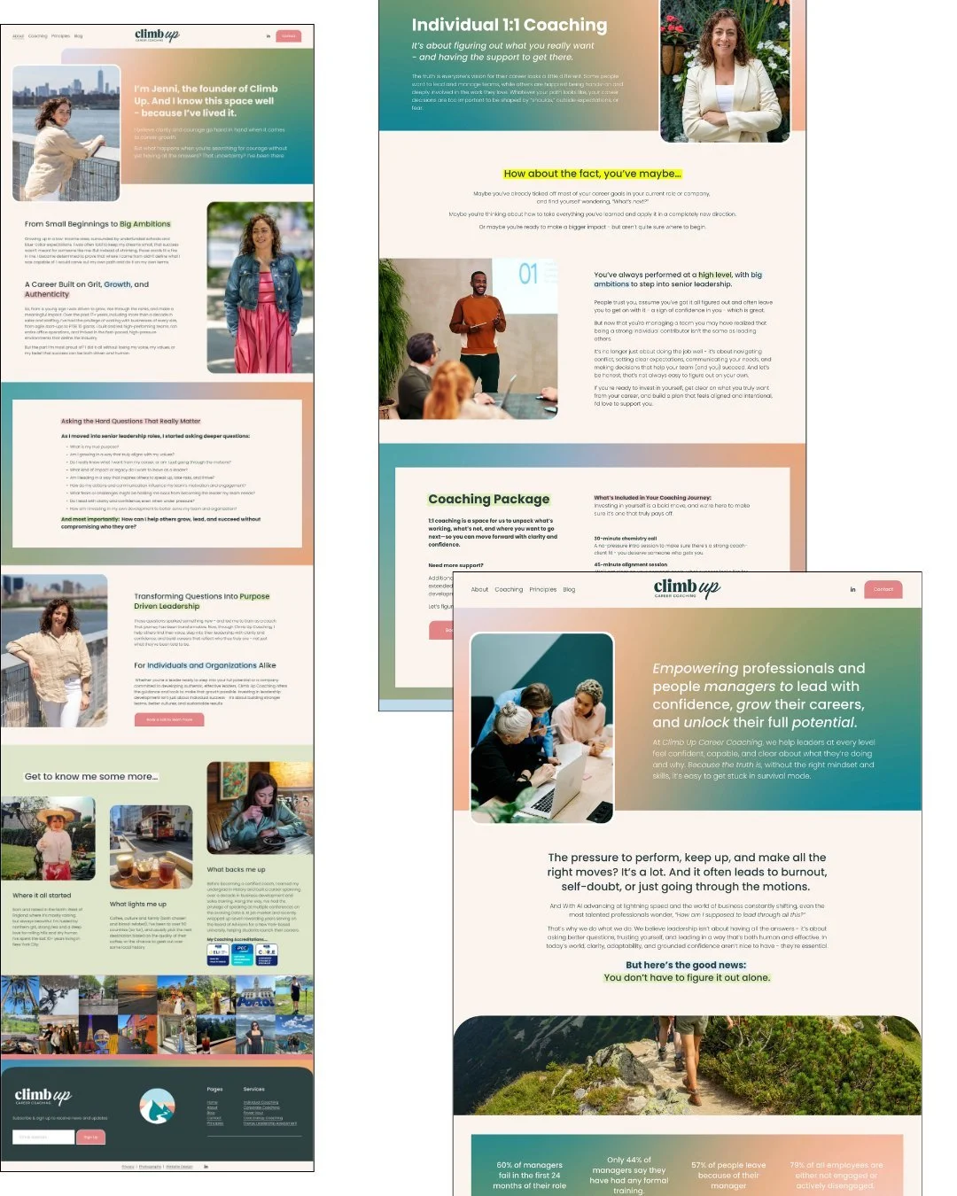 Every website I design starts from a different place.

Different stories. Different seasons of business. Different reasons for wanting to change.

Some clients are just starting out and want to feel proud putting themselves out there. Others are year