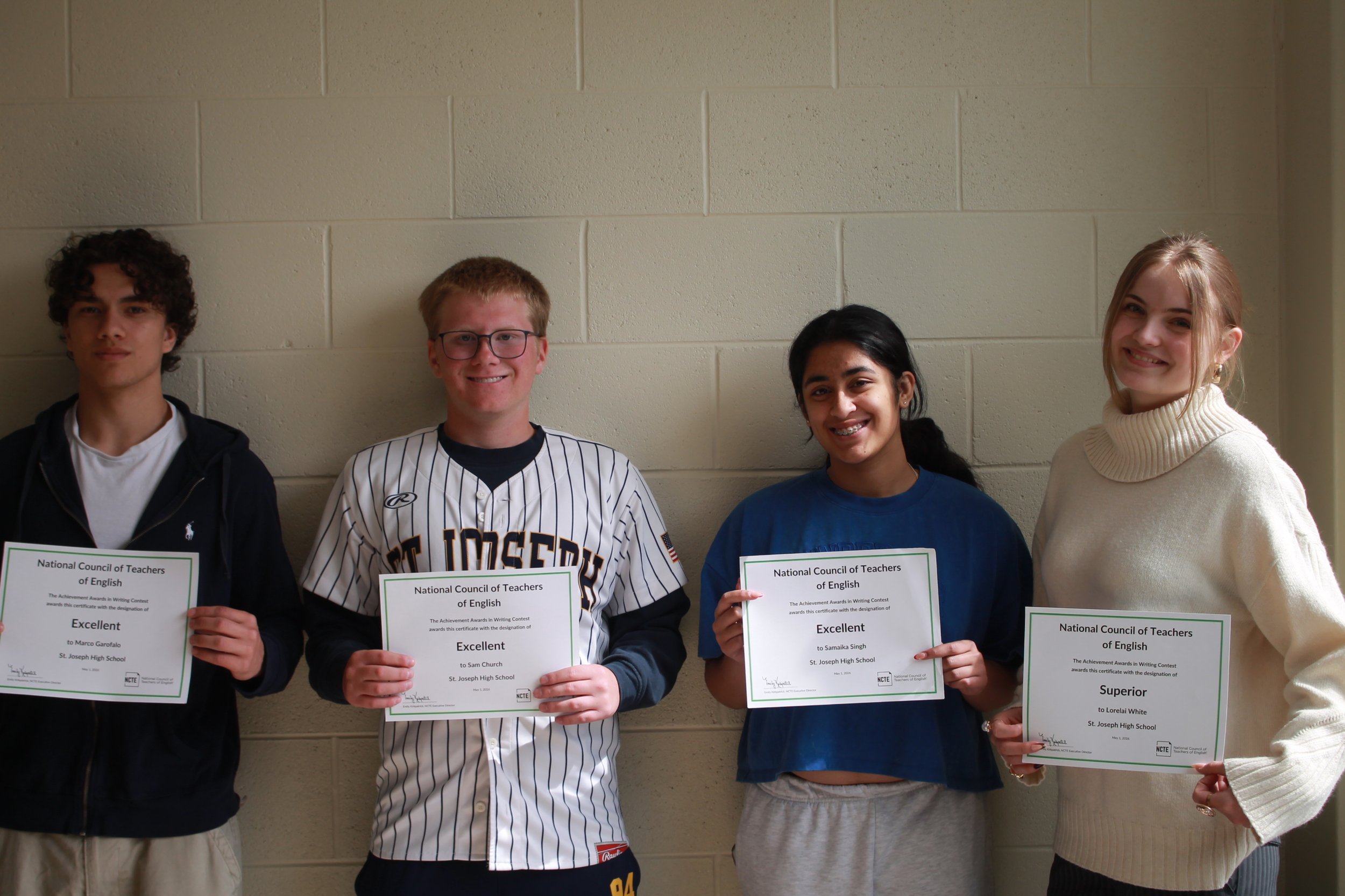 Utilizing creativity: juniors from SJHS achieve a NTCE writing award