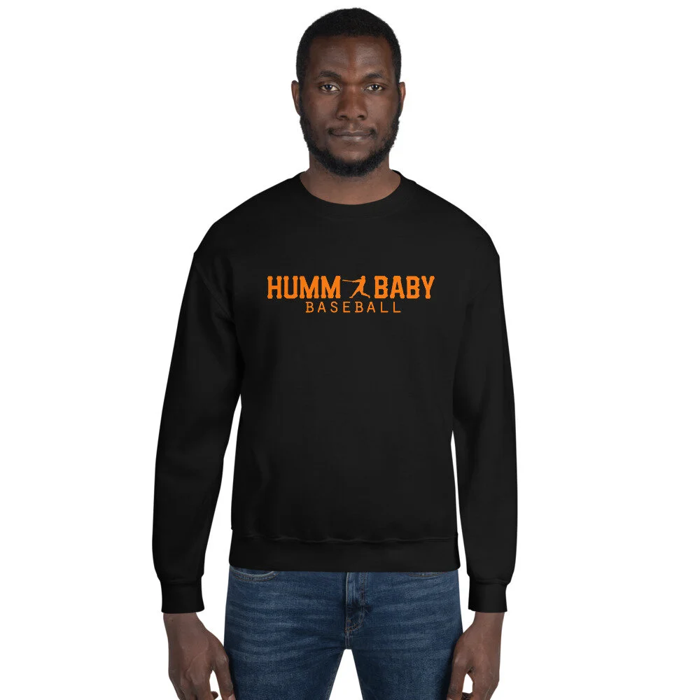 Gildan Humm Baby Baseball Crewneck Sweatshirt — Humm Baby Baseball