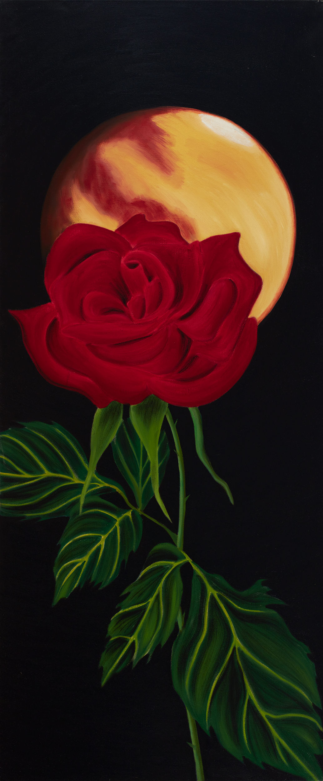   Red Rose/Mars . 1989 Oil on linen 66” x 28” 