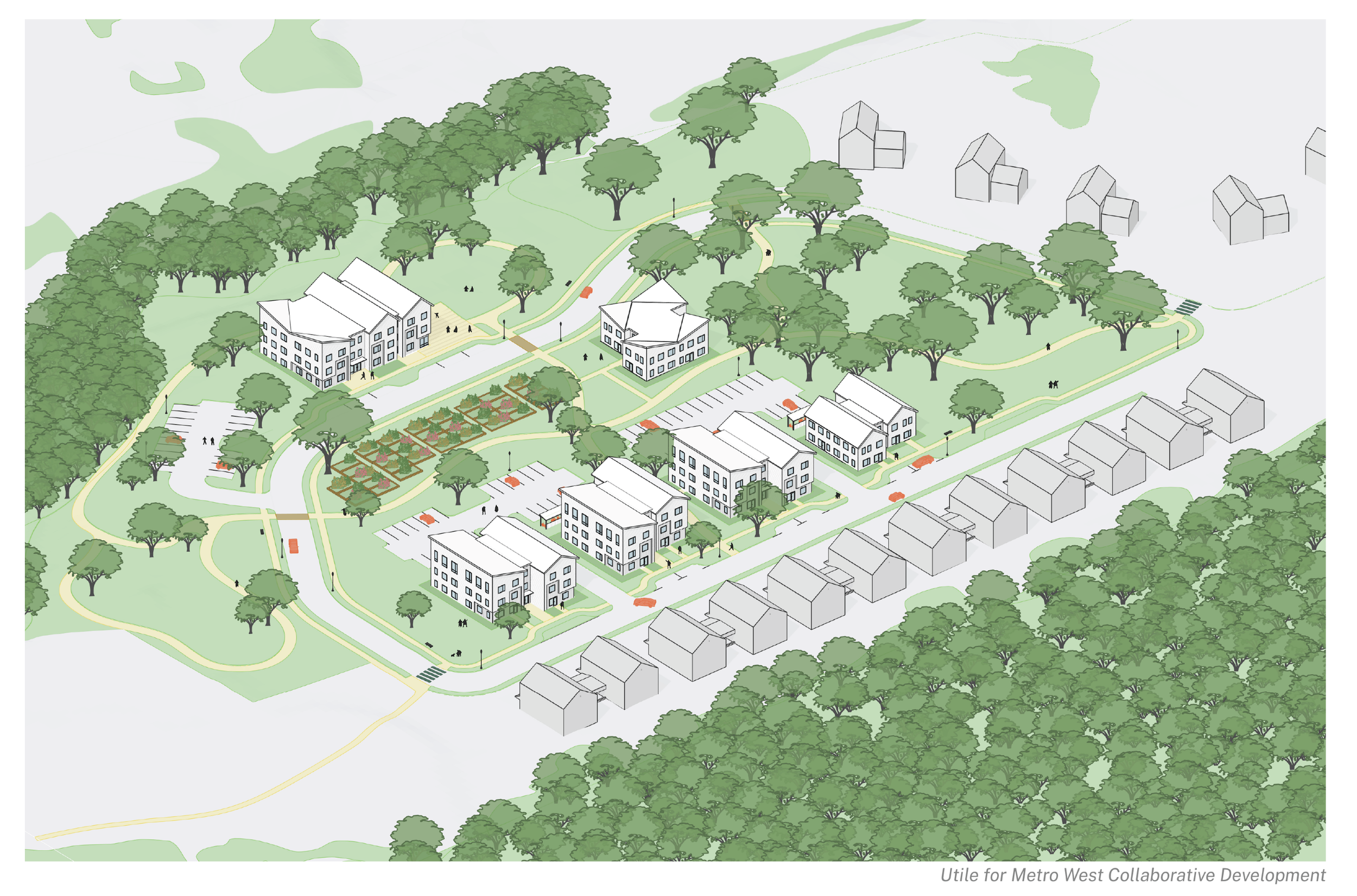 Illustration of MetroWest's proposal for Devens apartments.
