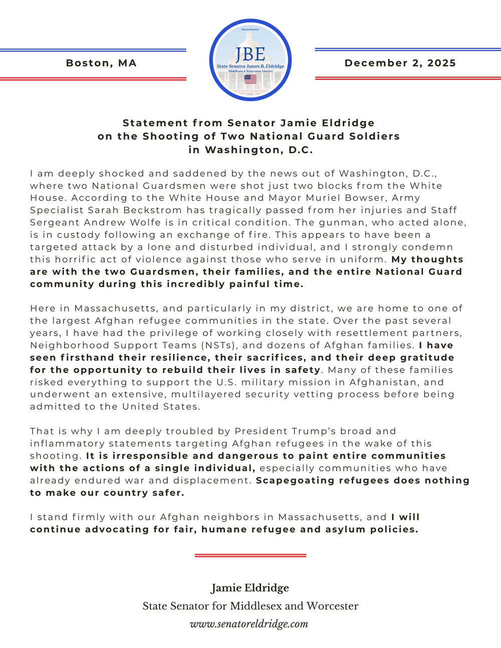 Red Guard Statements Statement: The Shooting of Two National Guard Soldiers — State Senator ...