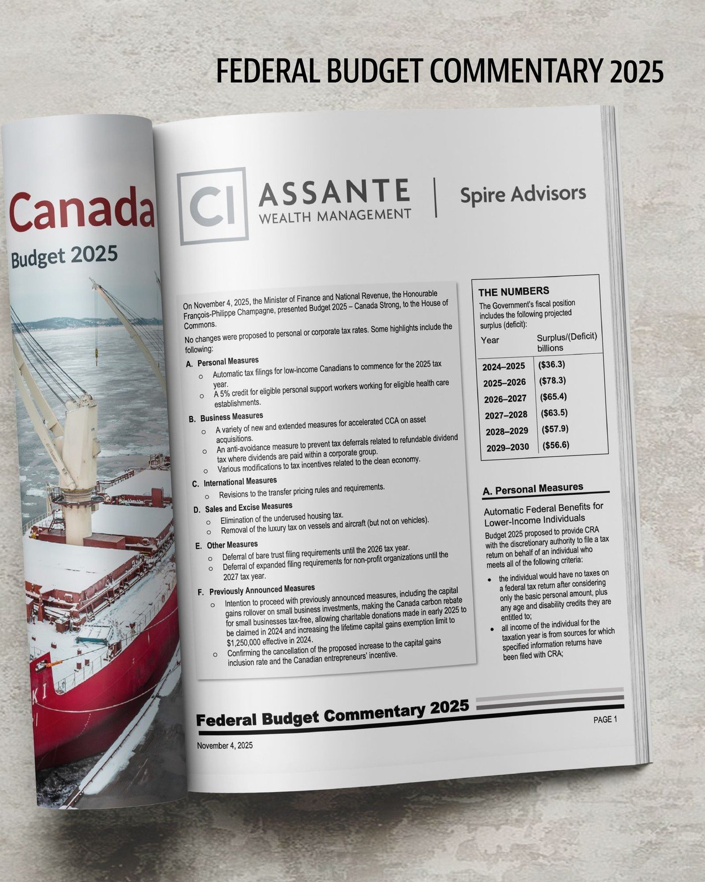 Just Released: 2025 Federal Budget Commentary 🇨🇦

On November 4, the Honourable Fran&ccedil;ois-Philippe Champagne, Minister of Finance and National Revenue, presented Budget 2025 &ndash; Canada Strong to the House of Commons.

Stay informed on the