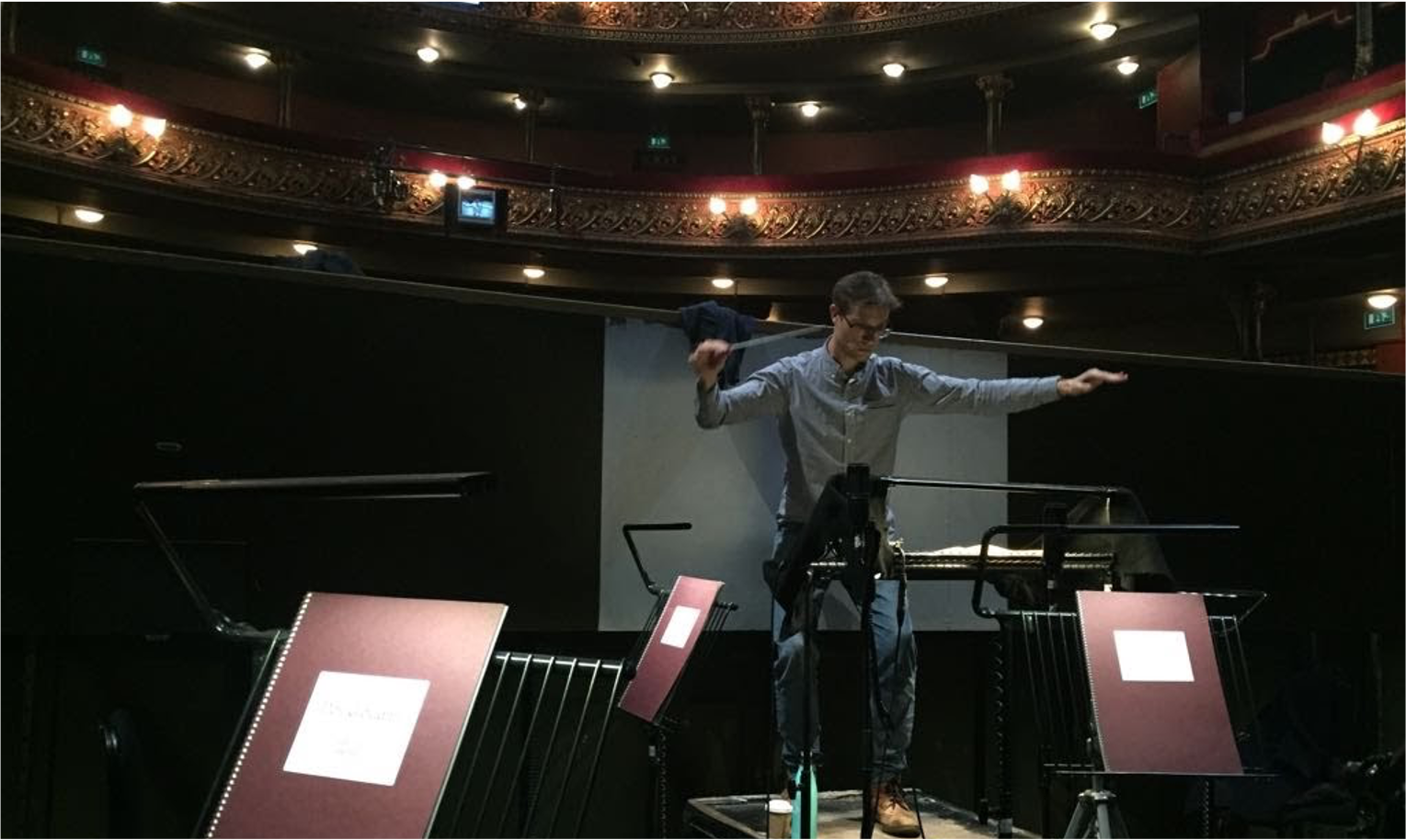  Leading a stage and piano rehearsal a Opera North 