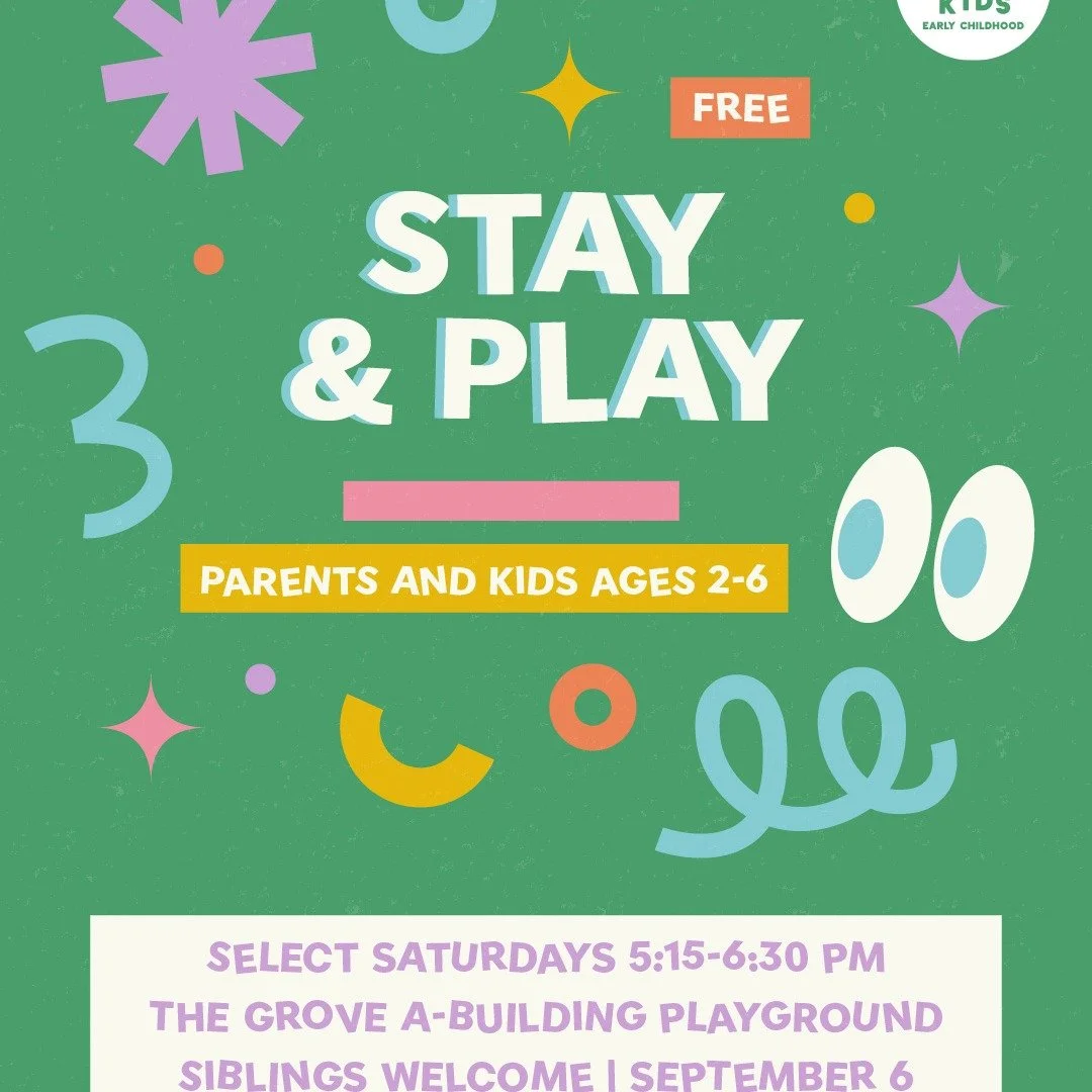 Coming to our Saturday service? After you pick up your kids, stay and play on our playground to connect with other young families.