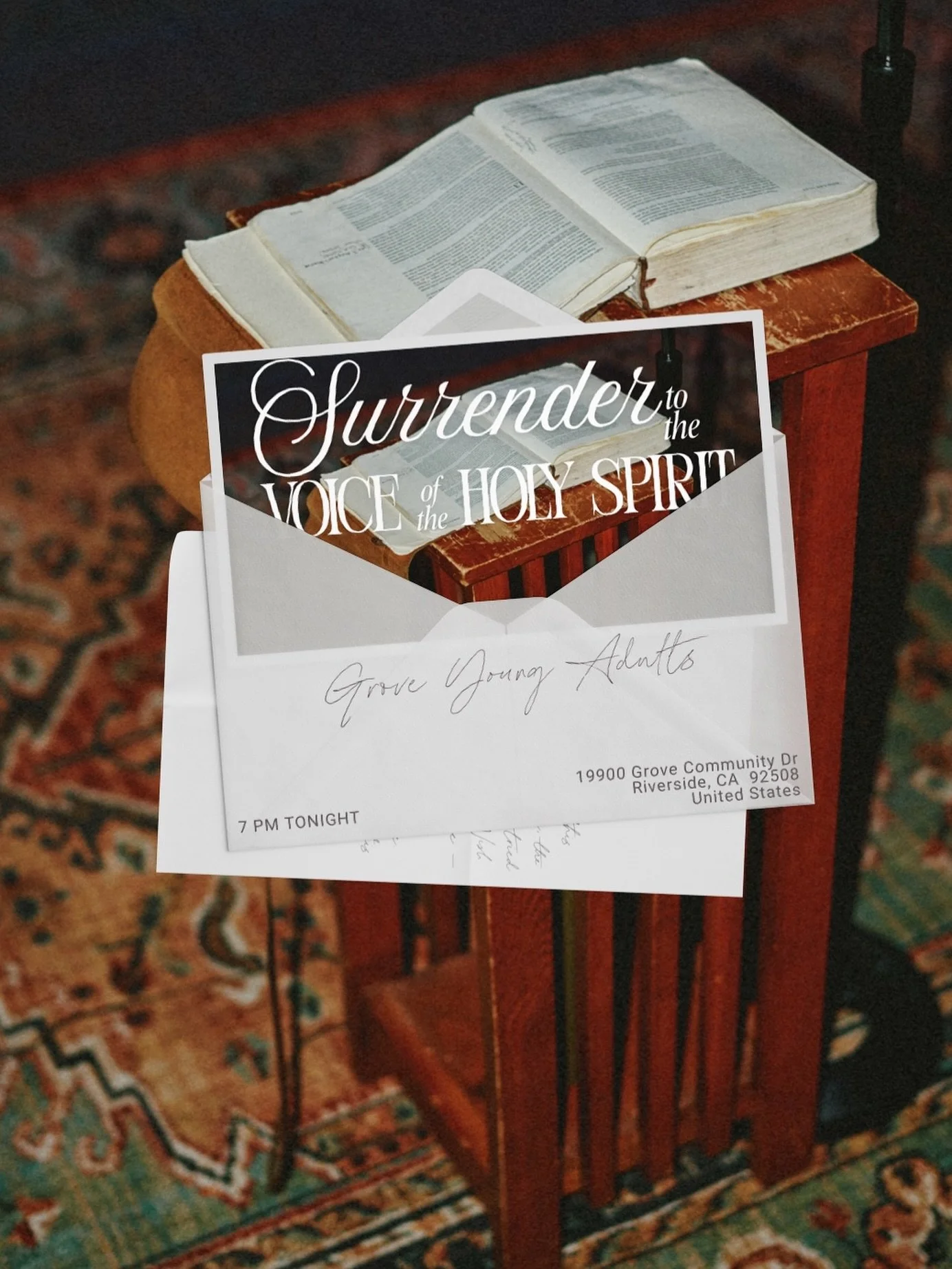 SEE YOU TONIGHT💌
praying grove young adults would be eager to live a life fully surrendered. 
we can’t wait to worship the King together tn