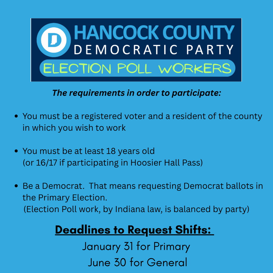 Be a Poll Worker — Hancock County Indiana Democrats