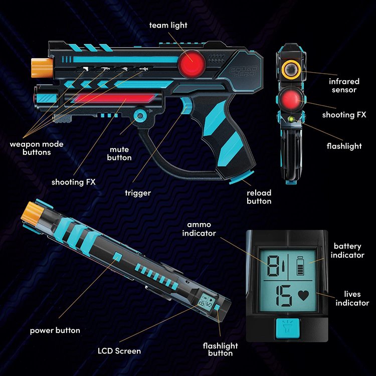 Rechargeable Laser Tag Set 2.0 — Squad Hero