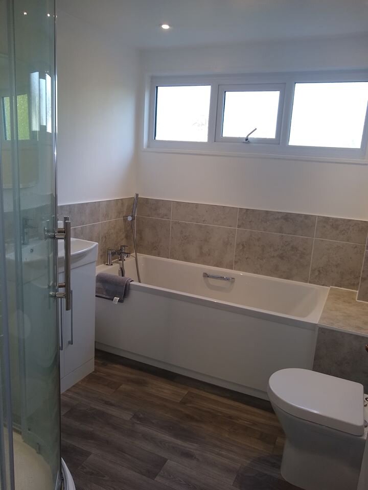 January 2020 - New bathroom suite installed; new tiling; new flooring and walls and ceiling painted.