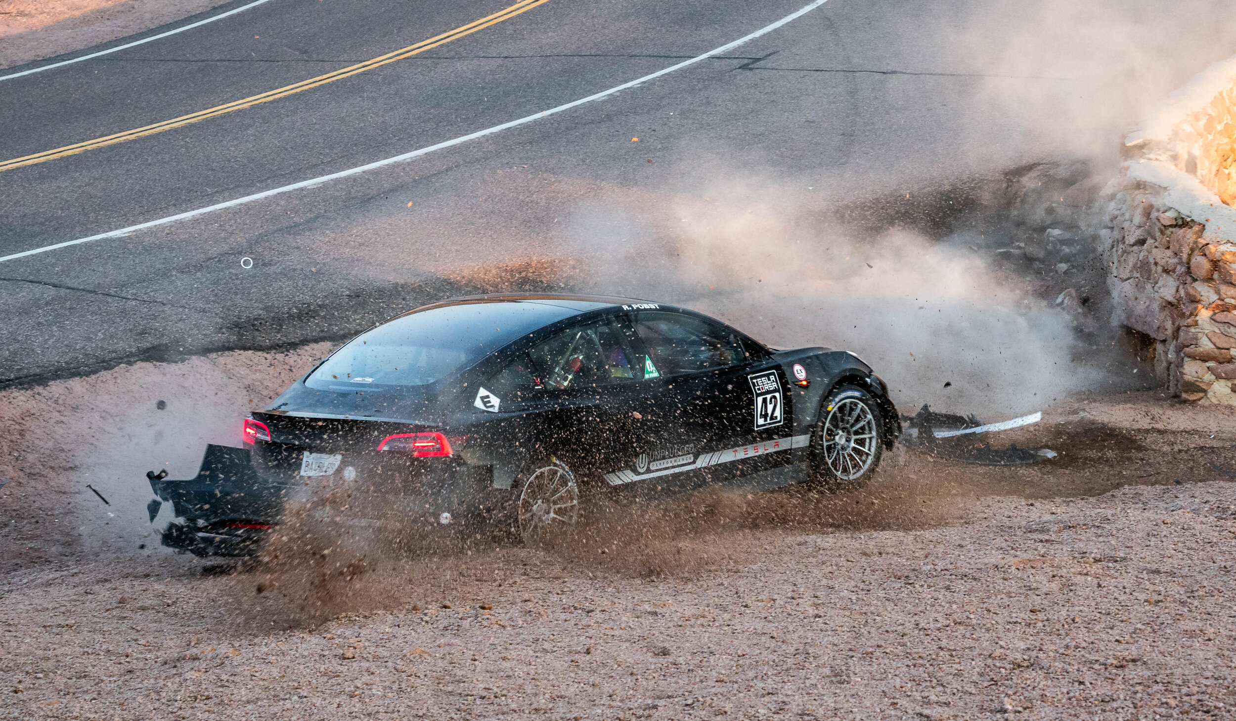 Randy Pobst’s Pikes Peak Model 3 Crash: The Videos