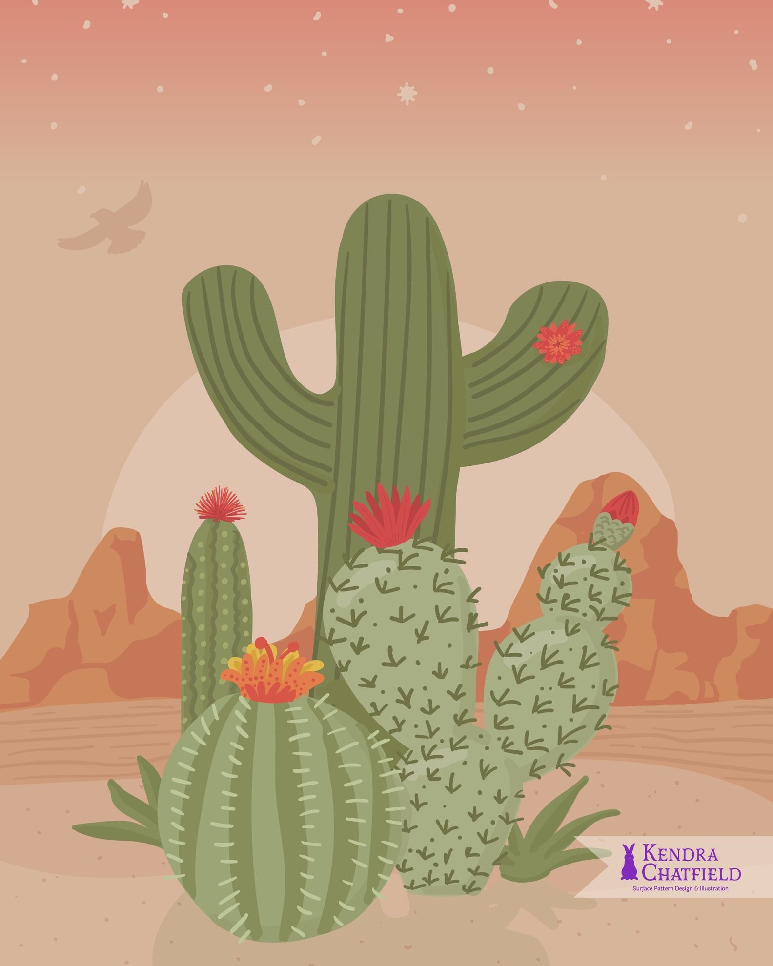 I don't typically do desert/western related contest, but for some reason I was drawn to create a collection that feels very desert-y to me. Here is an illustration from the collection, and I will be posting more soon!

#desert #desertart #boho #illus