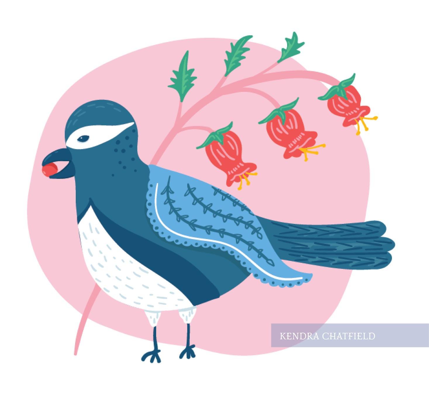 Fun little bird drawing from my &quot;Things are Looking Up&quot; collection

#bird #birdart #illustration #vectorart #womeninillustration #surfacedesign #artlicensing #atforsale #licensingartist #drawing #folkart