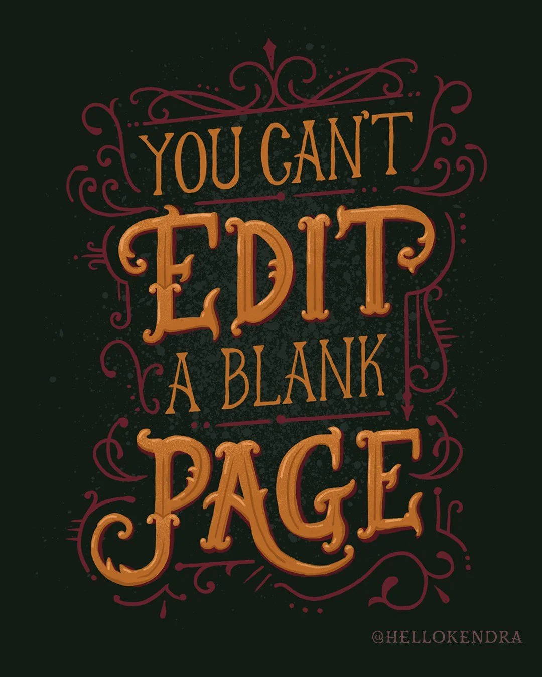 "You can't edit a blank page" - Nora Roberts
Some inspiriting handlettering for your day 🙂
Actually I was trying to write inspiring, but autocorrect actually had a better idea!

#darkacademiavibes #writersblock #inspiringquotes #quotesforw