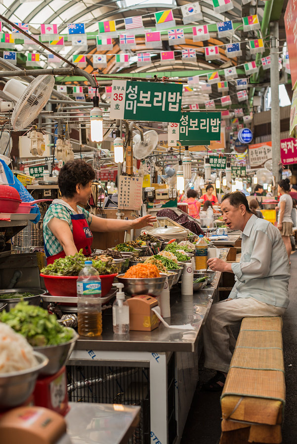 Mercado de comida Corea del Sur