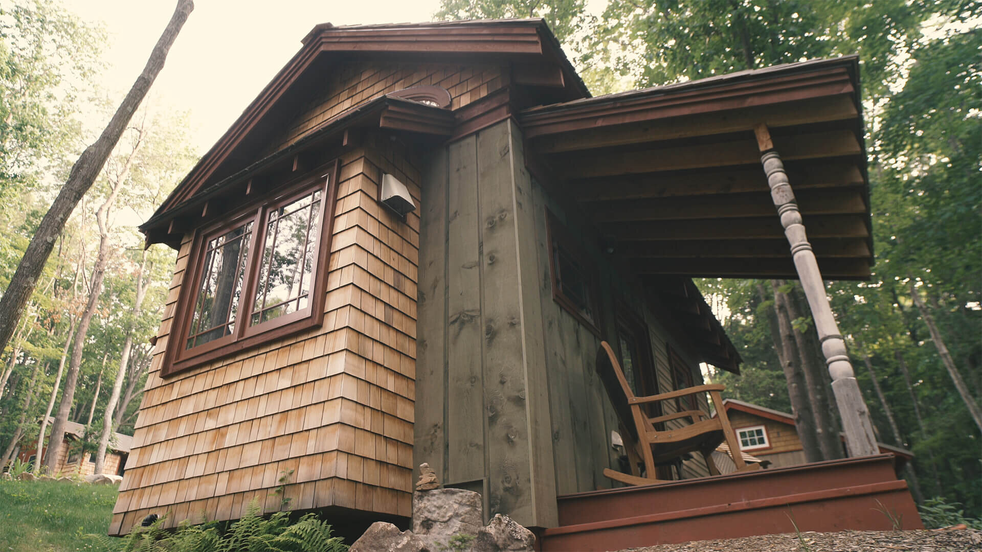  Looking up at the porch on this small house, you can see a lot of details you might otherwise miss. 