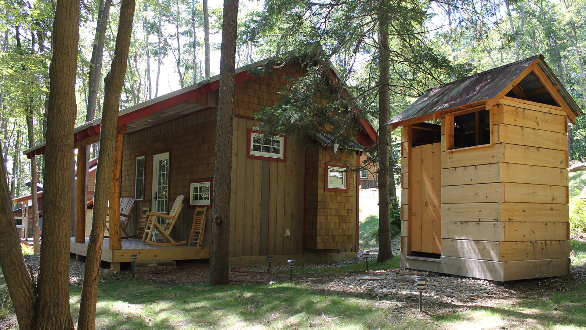  With a shower inside and outside, you have plenty of options for keeping clean at this small home.  