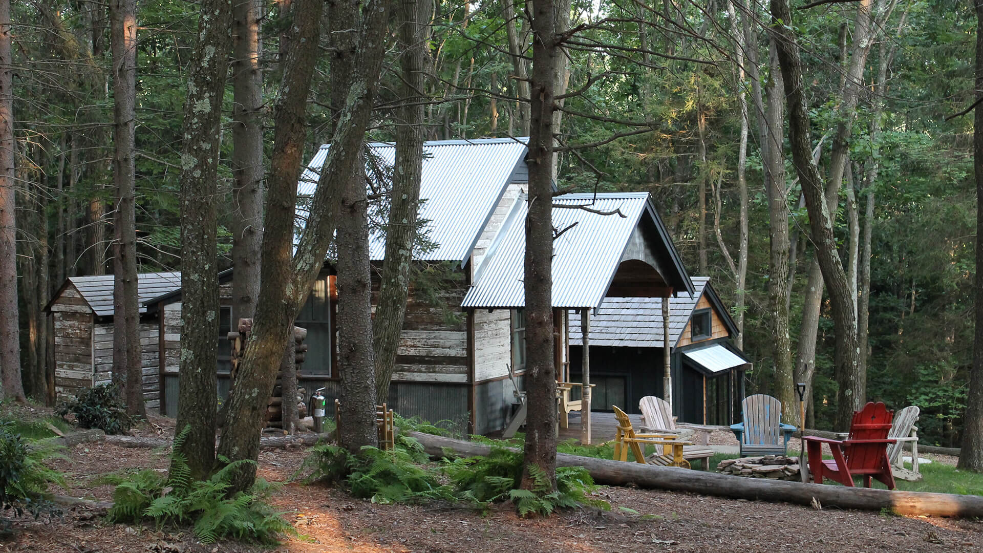  Two tiny houses with seating outside perfect for a summer night.  