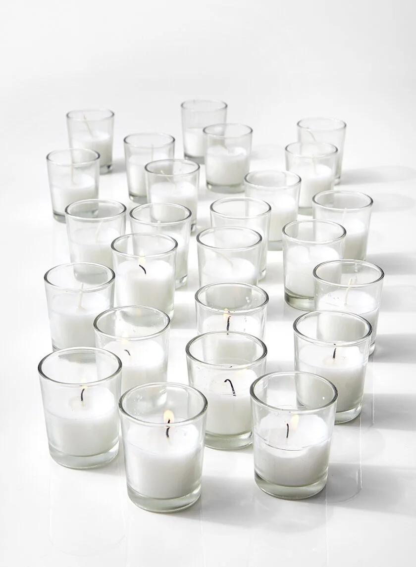 12 Pack of Votives with 8 Hour Clear Tea Lights