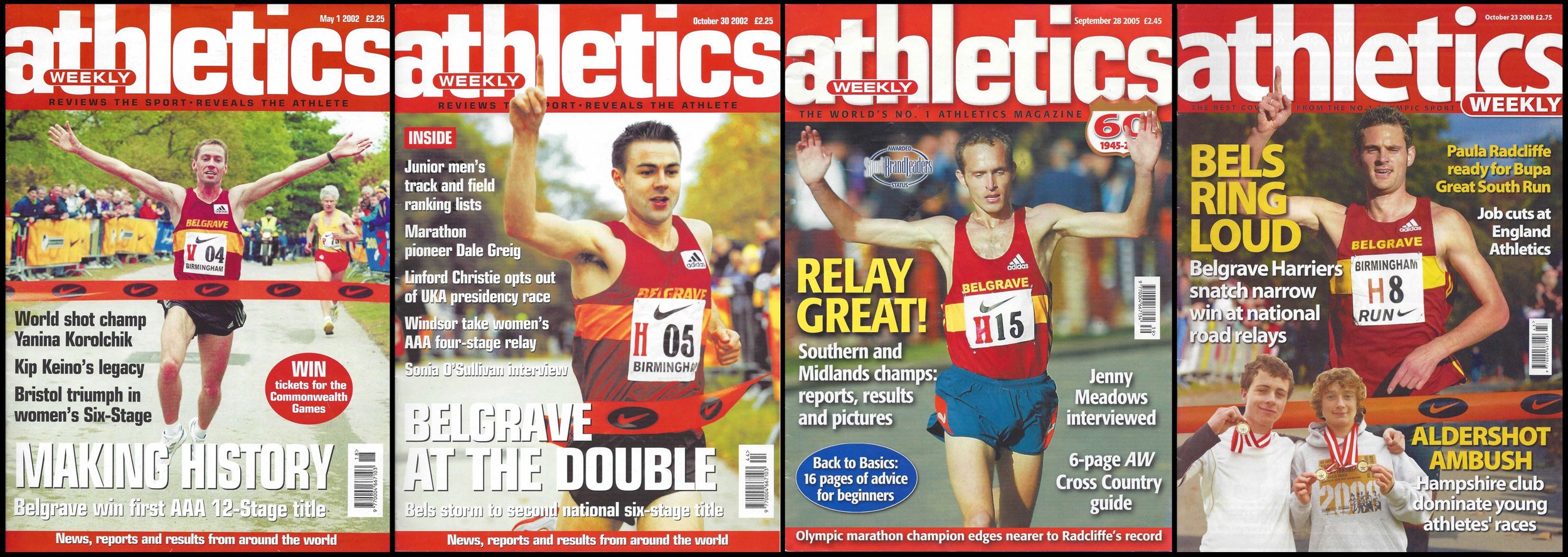  Belgravians on the front of Athletics Weekly during the golden era. Photo:  Alan Mead's archive  