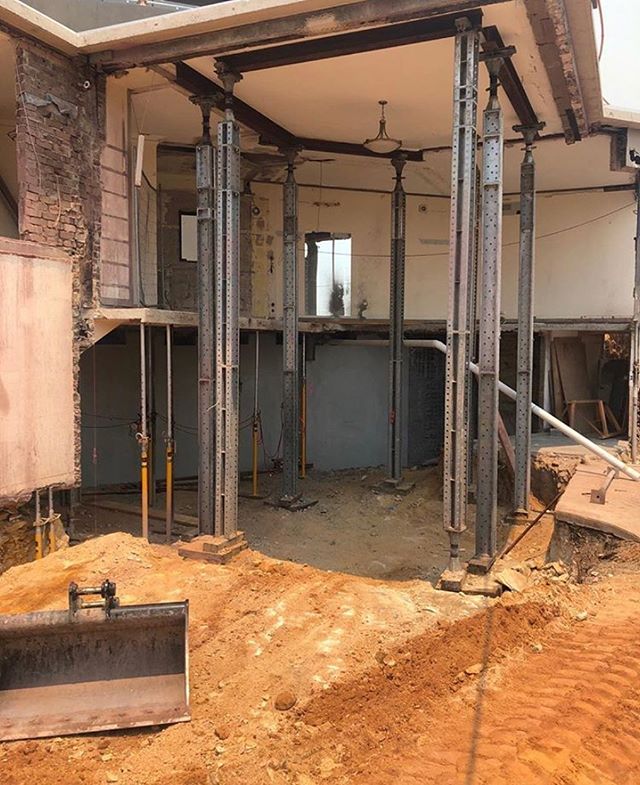 Propping, demolition and excavation almost ready for structure to start going back in before the Xmas break 💪🏻💪🏻
