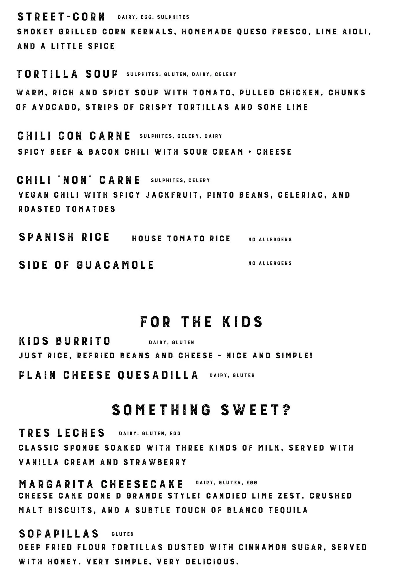 ALLERGEN MENU — D GRANDE