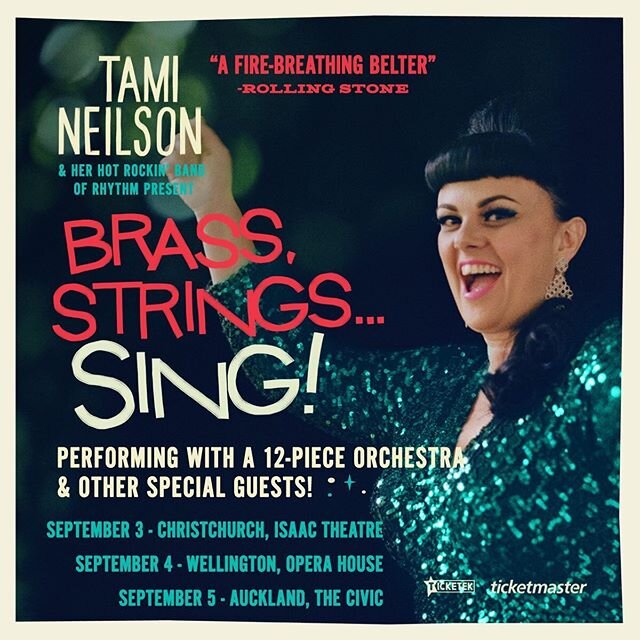 WE'RE BACK, NEW ZEALAND! I'm so excited to announce that we have rescheduled the &quot;BRASS, STRINGS...SING!&quot; Tour for September and tickets go on sale TOMORROW! (Ticket holders from the previous dates can redeem them for these new dates). Than