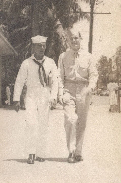 John Klauba (left) with friend, 1944