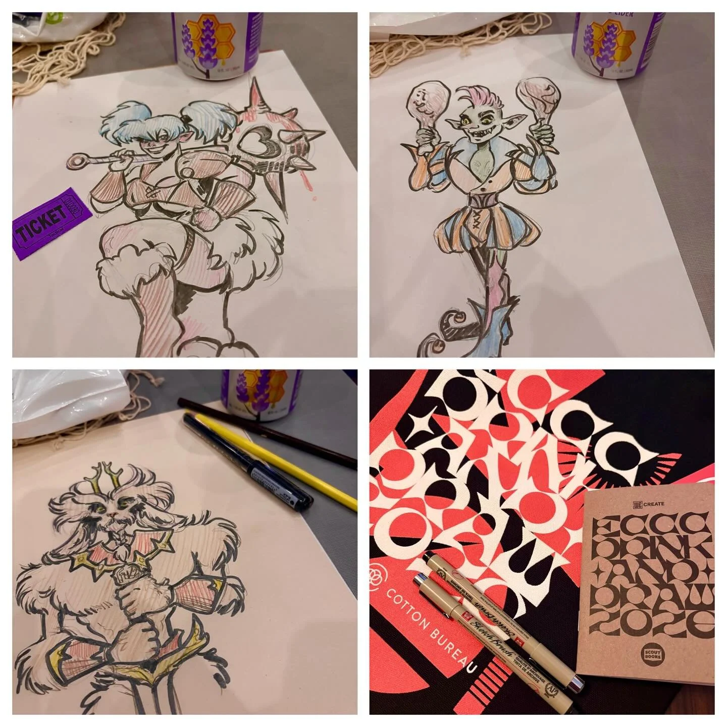 Day one of Emerald City Comic Con #ECCC26 ends with a Drink and Draw! We had so much fun and I won a raffle prize!  First prompt: &ldquo;Stupid Cute&rdquo; Second prompt: &ldquo;Goblin&rdquo; Third prompt: &ldquo;Fuzzy Wuzzy&rdquo;