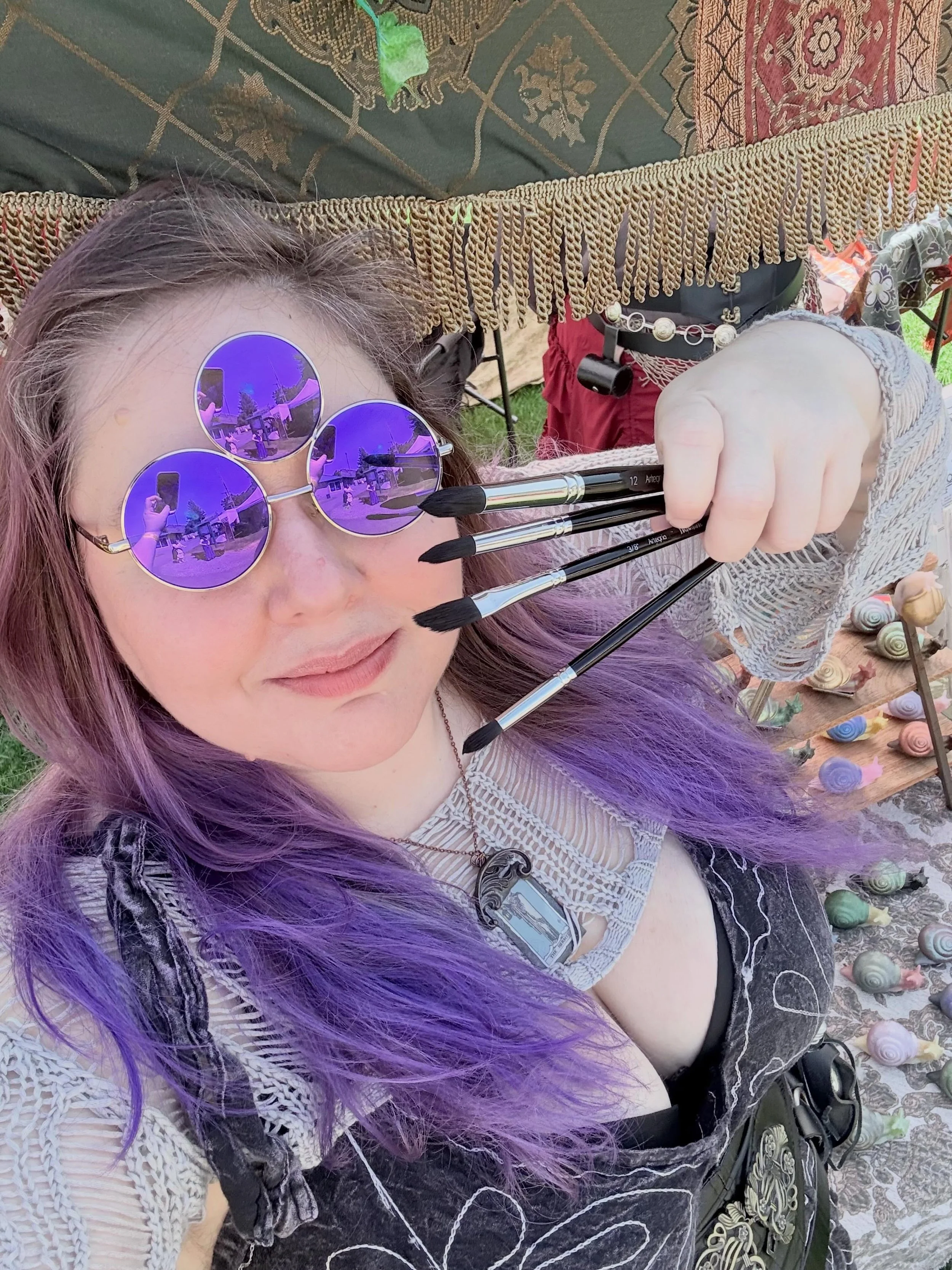 We&rsquo;re BACK baybeeeee! Ren Faire season starts with @tworiversmedievalfaire in Cashmere! Come get your portrait painted or your D&amp;D character drawn! Or, as always we have amazing stickers, prints, earrings, pins and more!!!!
