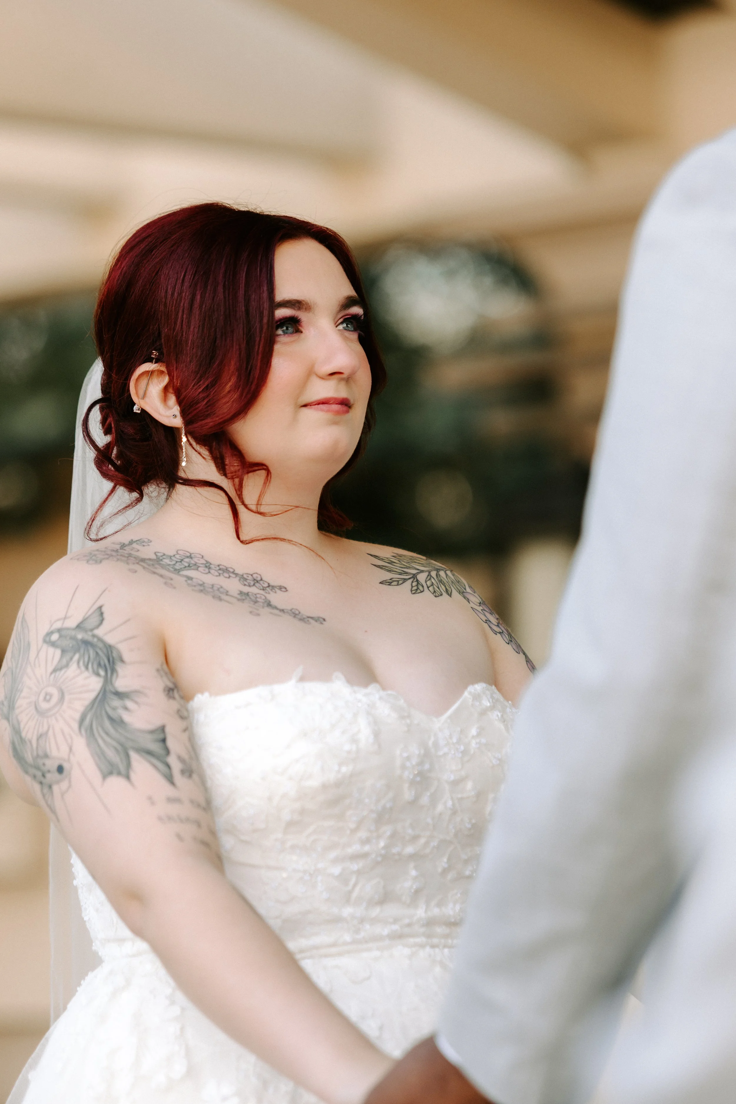 up close photo of rhode island brides soft glam makeup look