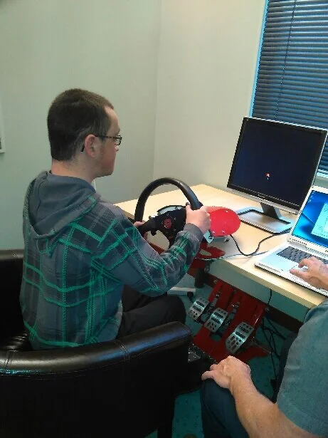 Jason in the driving seat