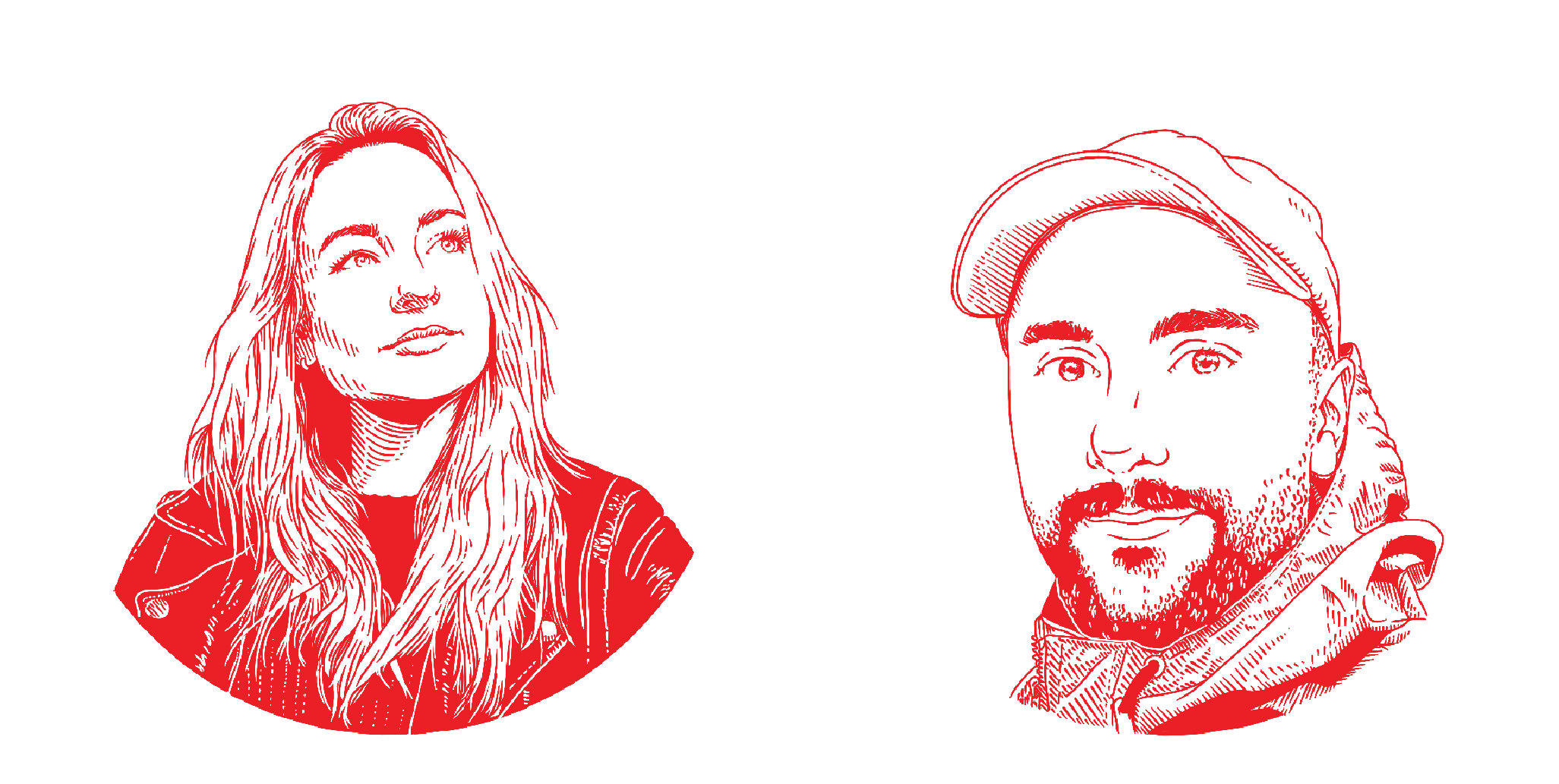  We locked down a style–similar to the sketch drawing I made of their cute golden retriever pup, Brooks– and I recreated all of the interviewee photos, along with some “editorial objects” typically found in a writer/author’s work space. 
