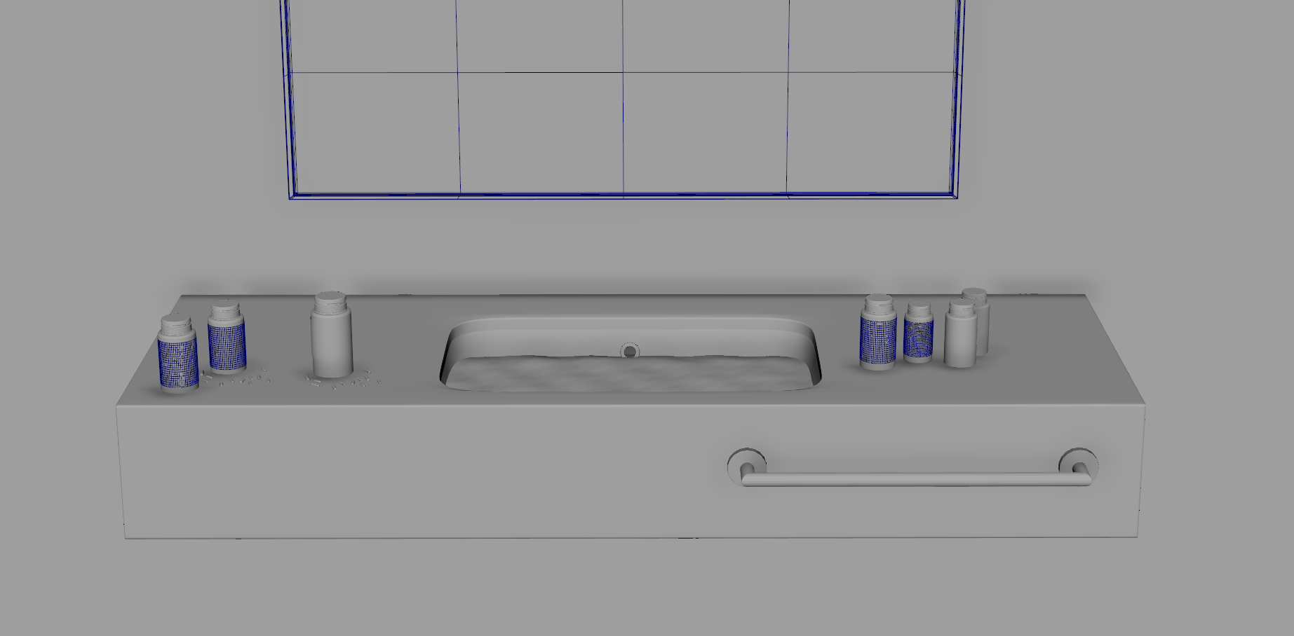 Adding The Medication Models (Previously Modeled) And Filling The Sink With Water (Via Bifrost)